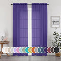 Purple Sheer Curtains, Sheer Curtains 84 inch Length 2 Panels Set, Rod Pocket by OWENIE