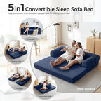 Convertible Sofa Bed with Corduroy Pillow, Comfy Floor Sofa Bed Compressed Sofa - Image 3