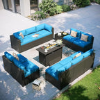Aoxun Patio Furniture Set with Fire Pit Table, 12 Piece Outdoor Sectional Sofas by Aoxun