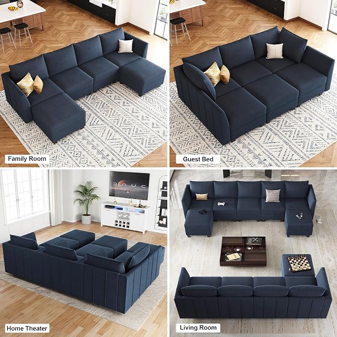 Belffin Modular Sectional Sofa U Shaped Couch - Image 8
