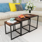 Nesting Table Set of 3 Side Tables, Modern Coffee Table Stacking End Table - Image 4