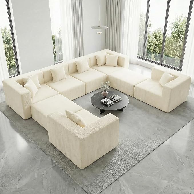 MONVANE Modular Sectional Sofa, Oversized 8 Seat Convertible U Shaped Couch - Image 2