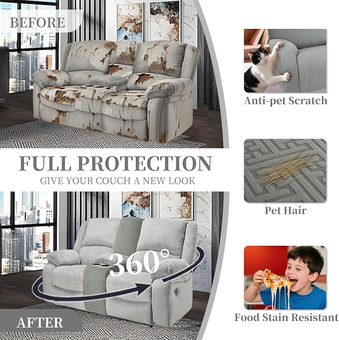 100% Waterproof Sectional Recliner Couch Covers - Image 5