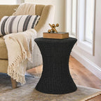 Household Essentials Black Paper Rope Hourglass Side Table - Image 2