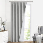 Vision Home Light Gray Pinch Pleated Full Blackout Curtains Linen Blended by VisionHome