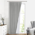 Vision Home Light Gray Pinch Pleated Full Blackout Curtains Linen Blended by VisionHome