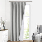 Vision Home Light Gray Pinch Pleated Full Blackout Curtains Linen Blended by VisionHome