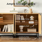 EYYTHUNG Fluted Cabinet with Storage, Sideboard Buffet Cabinet with Adjustable - Image 5
