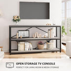 LVB Farmhouse Industrial Console Table, Wood Metal Foyer Entryway Sofa Tables - Image 9