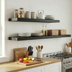 12 inch Deep Floating Shelves for Wall, 55 inch Wide Engineered Wood Wall - Image 6