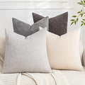 Set of 4 Soft Textured Decorative Throw Pillow Covers 26x26 Inch Cozy Farmhouse by Cozoomy