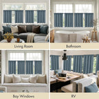 MIULEE Set of 4 Grey Blue 45 Inch Short Blackout Kitchen Window Curtains | - Image 6