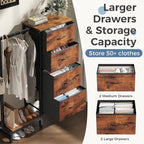 DUMOS Dresser with Hanging Rack, 4-in-1 Fabric Dresser - Image 5