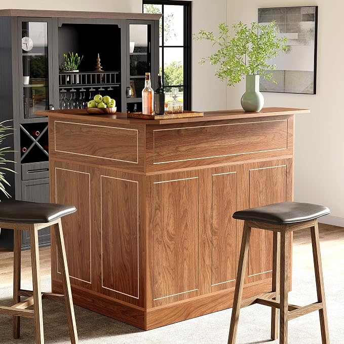 LITTLE TREE Bar Cabinet, 4-Tier Home Mini Bar Cabinet - Image 2