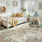 Rugflix 8x10 Area Rugs for Living Room, Washable Brown Large Rug | Machine - Image 8