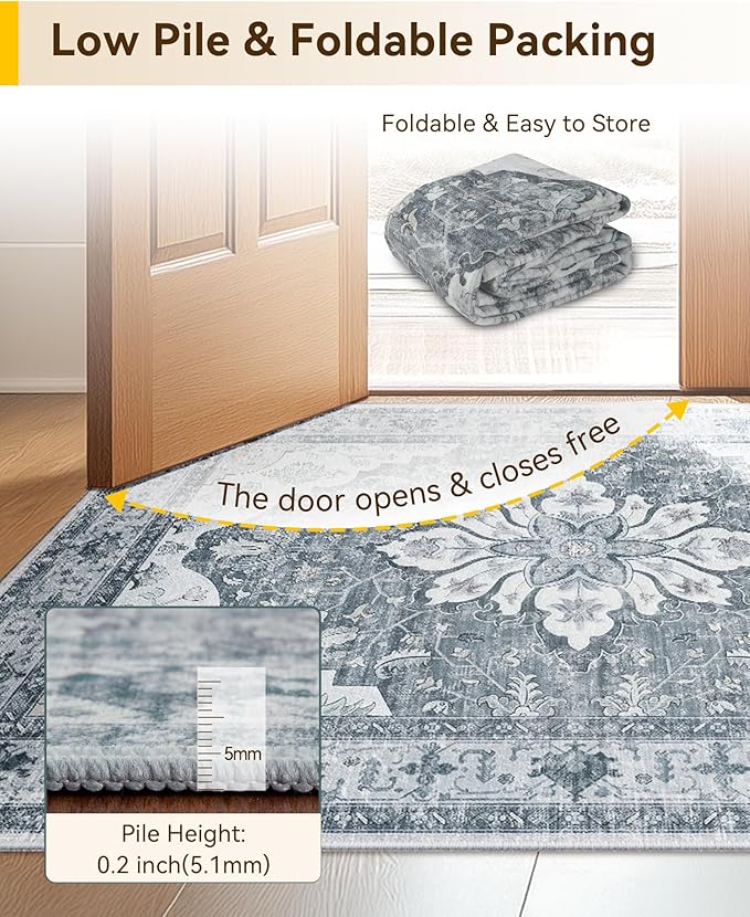 RELEANY Area Rugs 3'x10' Runner Rug Non Slip Washable - Image 7