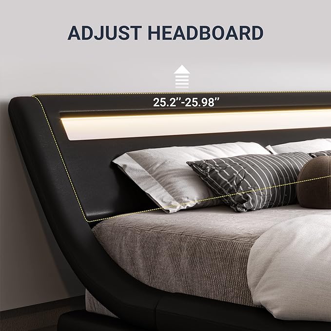 Allewie King Size LED Platform Bed Frame - Image 4