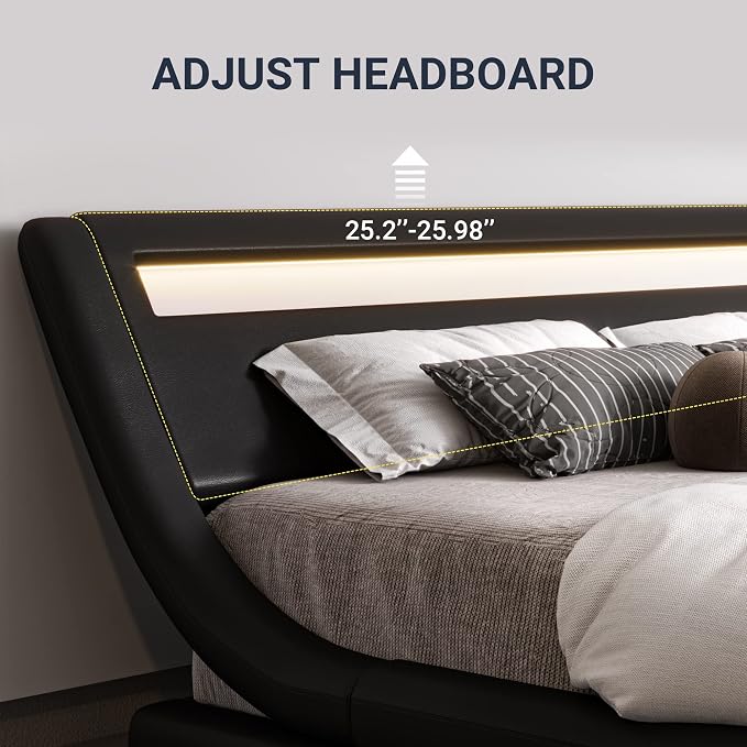 Allewie Queen Size LED Platform Bed Frame - Image 4