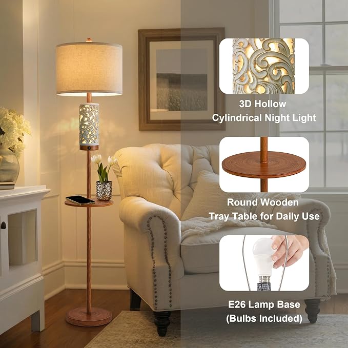 OYEARS Dimmable Farmhouse Floor Lamp - Image 6