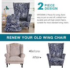 KRFOONN Wingback Chair Covers Slipcovers 2 Piece Stretch Wing Chair Covers - Image 3