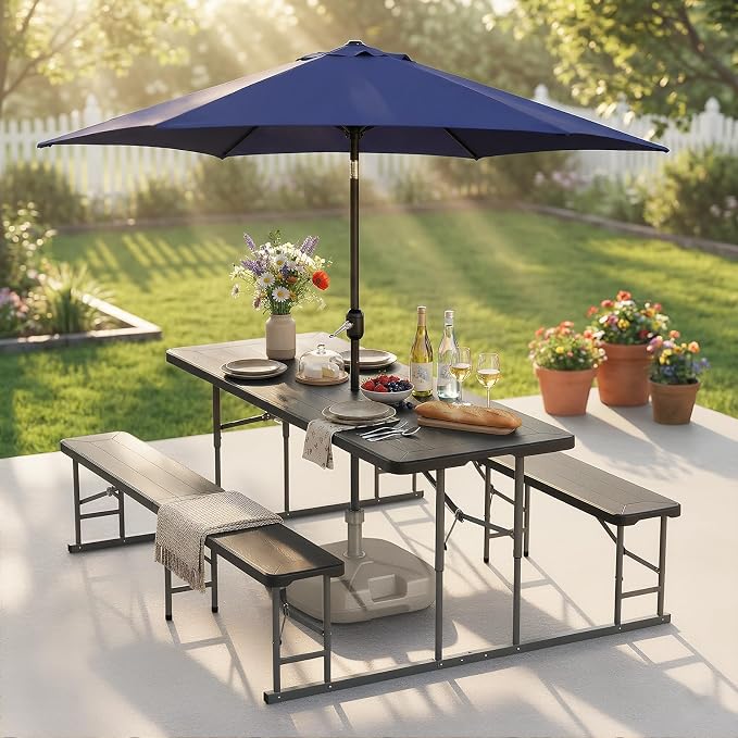 VINGLI Folding Picnic Table and Bench Set - Image 7
