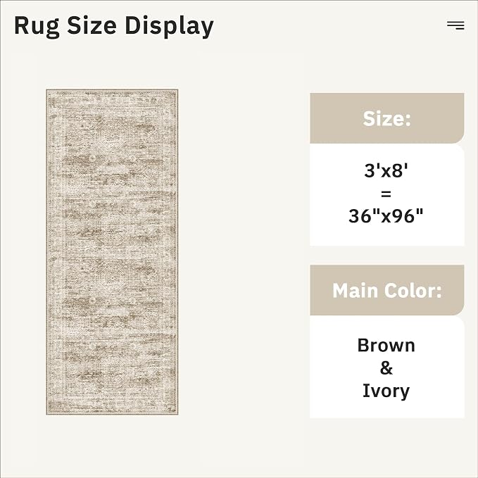 Soalmost Washable Kitchen Runner Rug 3x8 Hallway Entry Rugs Non-Slip, Foldable - Image 5