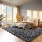 Grey Area Rugs 9x12 Living Room, Soft Plush Thick Shaggy Big Floor Carpet - Image 4