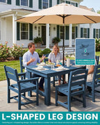 SERWALL Outdoor Dining Table Set, 67‘’ HDPE Patio Dining Set - Image 4