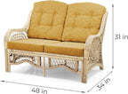 Malibu Lounge Loveseat Natural Color, Sofa Natural Rattan Wicker Handmade Design - Image 2
