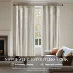 Pinch Pleated Linen Curtains 100% Blackout 84 Inches Long - Image 2
