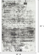 5x7 Area Rugs for Living Room: Washable Abstract Black Grey Badroom Carpet | - Image 2