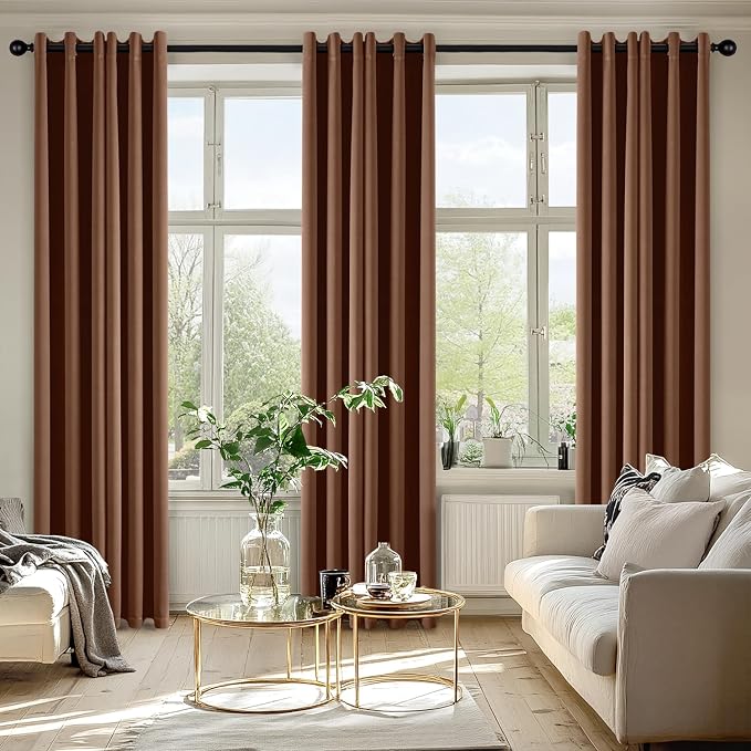 MIULEE Blackout Curtains for Bedroom 2 Panels 40 x 72 Inch Long Mocha Brown | - Image 6