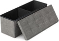 GLAXYFUR 43.3 inches Folding Storage Ottoman Bench Storage Chest Footrest by GLAXYFUR