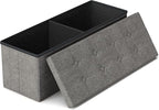 GLAXYFUR 43.3 inches Folding Storage Ottoman Bench Storage Chest Footrest by GLAXYFUR