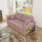 67" Small Loveseat Couch with Storage, USB Charging and Cup Holder, Space - Image 8