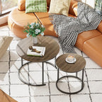 aboxoo Coffee Table Nesting Side Round Table Set of 2 End Table - Image 9