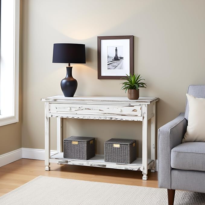 Alaterre Furniture Rustic Country Cottage Console Table - Image 2