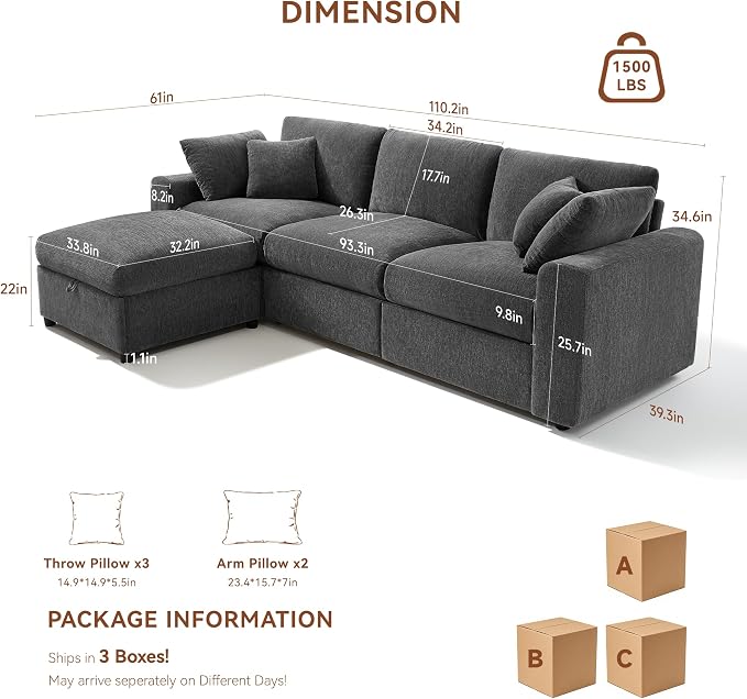 Ihanherry Cloud Sectional Couches - Image 2
