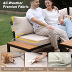 JOYURE 4-Piece Patio Furniture Set, Metal Outdoor Sectional Sofa - Image 6