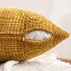 MIULEE Decorative Chenille Fall Pillow Covers Gold Brown 20x20 Pack of 4 | - Image 7