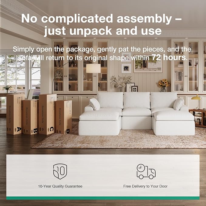 Novilla 133.8" Modular Cloud Couch, Modern Sectional Sofa - Image 20