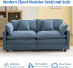 76'' Cloud Deep Seat Loveseat, Upholstered Chenille Modular 2-Seats Sectional - Image 6