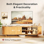 70" Mid Century Modern TV Stand, Wood TV Consoles - Image 4