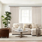 Topfinel 96 Inches Long Pinch Pleated Semi Sheer Curtains, Ivory Beige Linen - Image 3