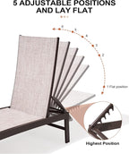 Crestlive Products Outdoor Lounge Chairs, Aluminum Pool Chaise Lounge Chairs - Image 5
