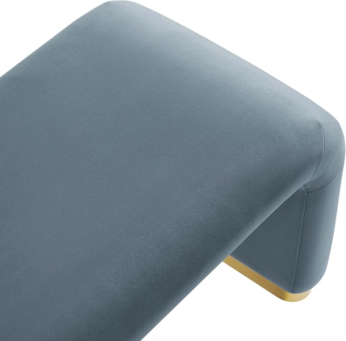 Modway EEI-6734-BRA-CAB Koda Performance Velvet Waterfall Long Bench, Brass - Image 7