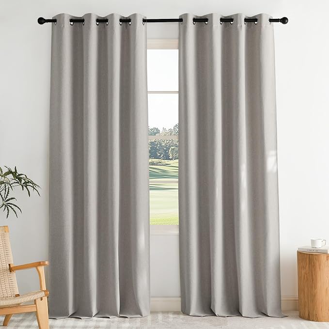 NICETOWN 100% Blackout Faux Linen Curtains by NICETOWN