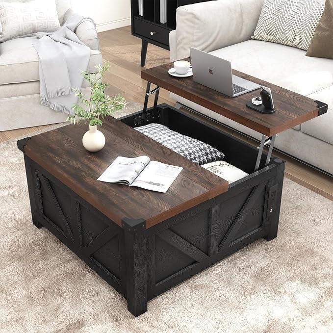 jimeimen Farmhouse Lift Top Coffee Table by jimeimenFurniture