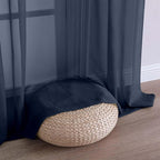Chyhomenyc Extra Long Navy Blue Sheer Curtains 108 Inches Long 2 Panels - Image 8