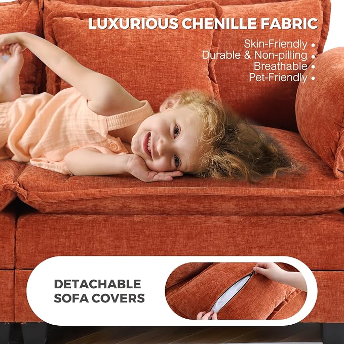 ELUCHANG Oversized 116" Modular Sectional Sofa, Comfy Cloud Couch, U Shaped - Image 3